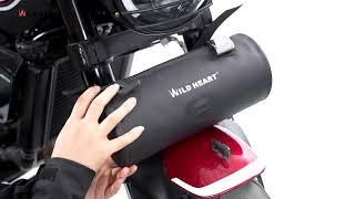 WILD HEART Motorcycle Waterproof Handlebar Bag installation video [upl. by Alleuqahs888]