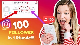 Schnell INSTAGRAM Follower bekommen  GRATIS 100 Follower in 1 Stunde Live Experimentl Kathinska [upl. by Thirzi]