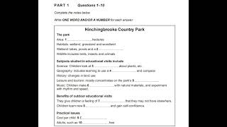 Hinchingbrooke country park IELTS listeningCambridge 19 test 1 with answers [upl. by Ailaht673]