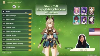 Kirara Talks About Other Characters in English by Julia Gu Eng Sub  Lvl 90 Friendship lvl 10 [upl. by Eecal782]