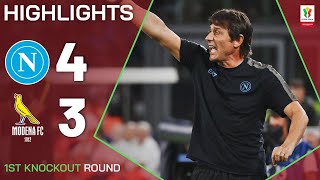 NAPOLIMODENA 43 AP  HIGHLIGHTS  Conte debuts with a win  Coppa Italia Frecciarossa 202425 [upl. by Polloch]