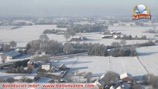 Prachtige ballonvaart over een besneeuwd Nederland in buurt van Rijssen [upl. by Adi674]