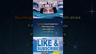 Billie Eilish Ocean Eyes Karaoke Version shorts [upl. by Azila]