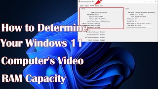 How to Determine Your Windows 11 Computers Video RAM Capacity [upl. by Dania]