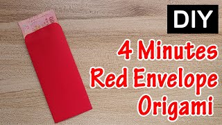 4 Minutes Easy Red Envelope Origami for Chinese New Year  CNY Ang Pao Tutorial  Rainbowww DIY [upl. by Jourdain467]