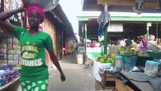 AFRICAN COMMUNITY STREETS AND INDOOR MARKET GHANA ACCRA AGBOGBLOSHIE [upl. by Tabatha]