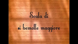 Le scale musicali al pianoforte due ottave  Scala di si bemolle maggiore [upl. by Anelas]