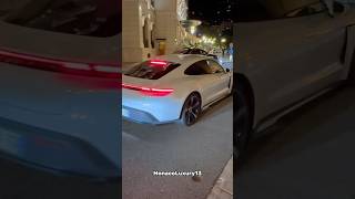 Porsche Taycan Électrique in 🇲🇨 Night✨ monaco supercars luxury automobile millionaire shorts [upl. by Krystyna]