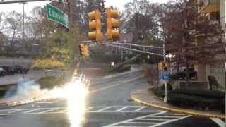 Transformer Explosion Hurricane Sandy Cliffside Park NJ [upl. by Anelas]