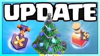 REVEALED Clash of Clans UPDATE  NEW SHOVEL POTION and XMas Tree [upl. by Winters]