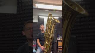 Eppelsheim Contrabass Saxophone Actual notes not just fart noises [upl. by Sivle]