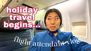 FLIGHT ATTENDANT VLOG holiday travel begins😳 [upl. by Norted373]