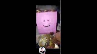 LETS PLAY HUNGRY CREEPY FUNNY FACE BANK EATING COINS toys asmrsounds [upl. by Annert]