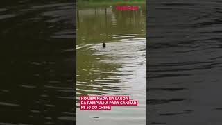 HOMEM NADA NA LAGOA DA PAMPULHA EM BH PARA GANHAR R 50 DO CHEFE VEJA IMAGENS [upl. by Bear]