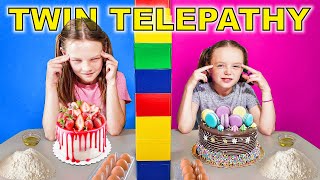 Twin Telepathy Cake Challenge [upl. by Nylhsa325]