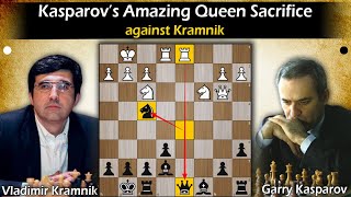 Kasparovs Amazing Queen Sacrifice  Kramnik vs Kasparov 2001 [upl. by Swiercz417]