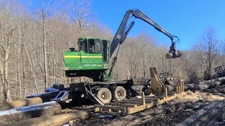 Welding repairs on a knuckleboom log loader [upl. by Animar74]