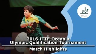 2016 Oceania Olympic Qualification Highlights Jian Fang Lay vs Melissa Tapper [upl. by Doowle]