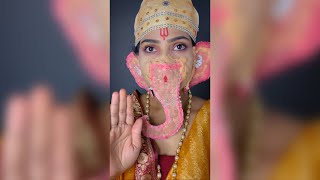 How to Apply Ganesh FaceArt Makeup Tutorial ganesha viralvideo [upl. by Aisul131]