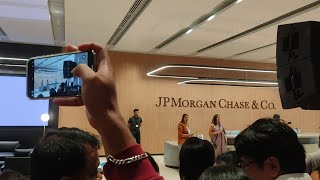 JPMorgan Chase and Company NKP Mumbai JPMorgan Towers  Welcoming Jamie Dimon charteredaccountant [upl. by Ainesell]