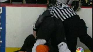 Chris Kunitz hits Kimmo Timonen [upl. by Ellinej]