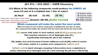 Which Compound Drops the pH the Most  202333U1P1 CAPE Chemistry [upl. by Eittah]