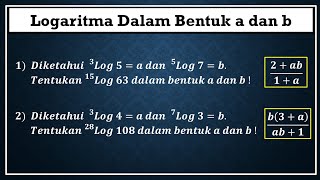 Cara mudah menyatakan logaritma dalam bentuk a dan b [upl. by Ankney]