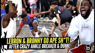 LeBron amp Bronny LOSE THEIR MIND After CRAZY Ankle Breaker amp Nasty POSTER DUNK Game Gets HEATED [upl. by Allerus]