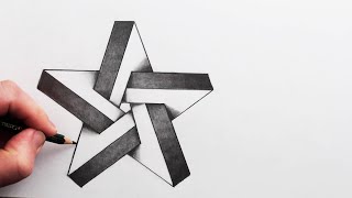 How to Draw An Impossible 3D Star Narrated Step By Step [upl. by Notsehc]