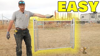 How To Hang A Chain Link Gate EASILY [upl. by Aleta]