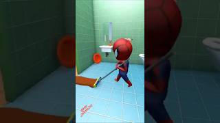 Little Spiderman cleaning 🧹 youtubeshorts spiderman shorts facts [upl. by Aivul]