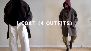 1 COAT 4 OUTFITS Different ways to style a winter coat FT HED MAYNER [upl. by Enelyar]