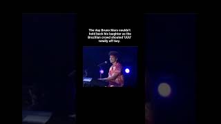 Bruno Mars couldn’t hold back his laughter when he heard the crowd😂 brunomars pop popmusic [upl. by Codie]