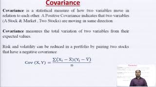 Measurement of risk Covariance Correlation Coefficient [upl. by Sonny860]