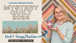 Simple and Easy Scrappy Half Square Triangle Block Tutorial  Mystery Quilt 2024  Week 4 Mountains [upl. by Dosh]