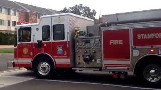 Stamford Fire Engine 5 Rescue 1 responding [upl. by Perren103]