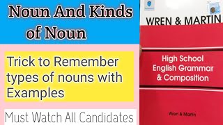 Noun And Kinds of Noun Wren and Martin  English Grammar Parts of Speech [upl. by Shelah841]