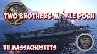 Massachusetts middle push game replay in World of Warships Legends wowslegends wows [upl. by Riebling]