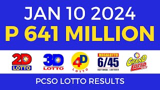 Lotto Result January 10 2024 9pm PCSO [upl. by Anivlem]