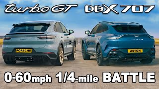 Porsche Cayenne Turbo GT v Aston Martin DBX 707 ULTIMATE REVIEW [upl. by Elleron517]