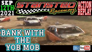 Stansted Raceway Bank with the Yob Mob Banger racing Unbelievable Crashes Action Replay [upl. by Sid]