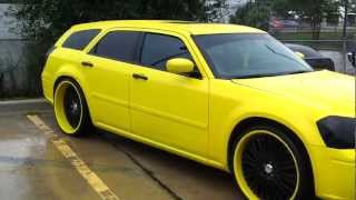 Yellow Dodge Magnum on 24quot Staggered Asantis [upl. by Assiral946]