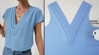 From Cutting to Stitching Beginners Guide to DIY Sewing V Neck Design [upl. by Nohtahoj794]