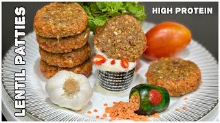 Lentil Patties Recipe  Easy Vegan amp Vegetarian High Protein Meal ideas  Lentils Recipe [upl. by Behnken]