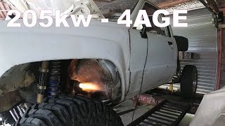 Toyota Hilux 4age dyno  garrett gtx2860r gen 2 [upl. by Azzil]