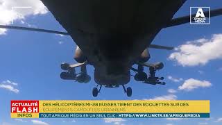 DES HÉLICOPTÈRES MI 28 RUSSES TIRENT DES ROQUETTES SUR DES ÉQUIPEMENTS CAMOUFLÉS UKRAINIENS [upl. by Lark]