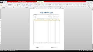 Create a Bill Book in Ms Word [upl. by Assele]