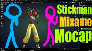 Mixamo to Blender Rigify Stickman Rig using Rokoko Addon [upl. by Redliw]