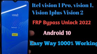 Itel Vision 1 Pro Frp Bypass Unlock 2022Itel L6502 Google Account Remuve Android 10 [upl. by Lammaj868]