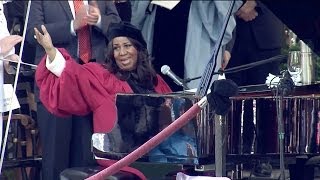 Aretha Franklin sings National Anthem at Harvard Commencement 2014 [upl. by Tisha975]